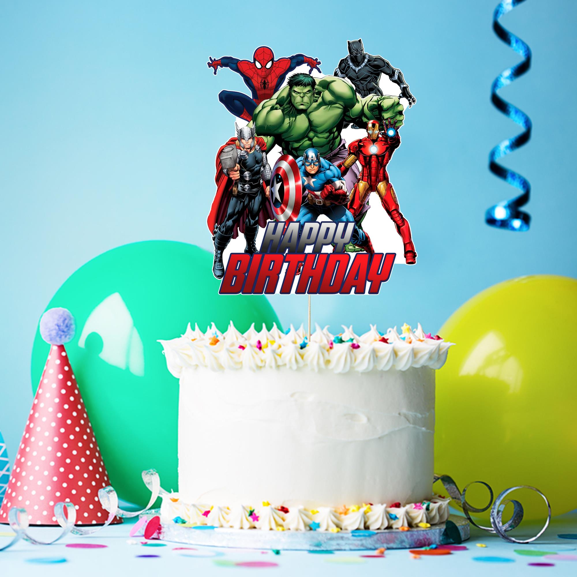 Avengers Konsepti Happy Birthday Pasta Süsü