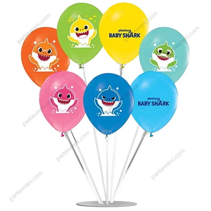 Ayaklı Balon Standı - Baby Shark Balonlu