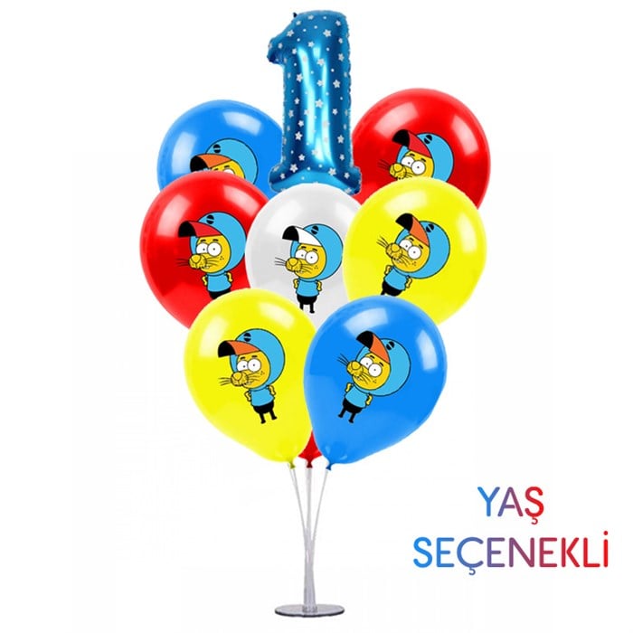 Ayaklı Balon Standı - Kral Şakir Temalı ve Yaş Seçenekli