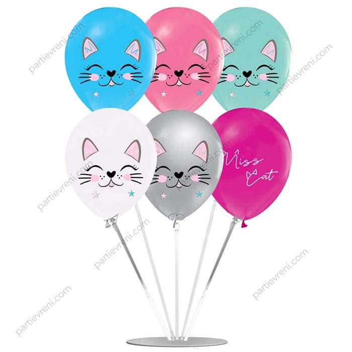 Ayaklı Balon Standı - Miss Cat Balonlu