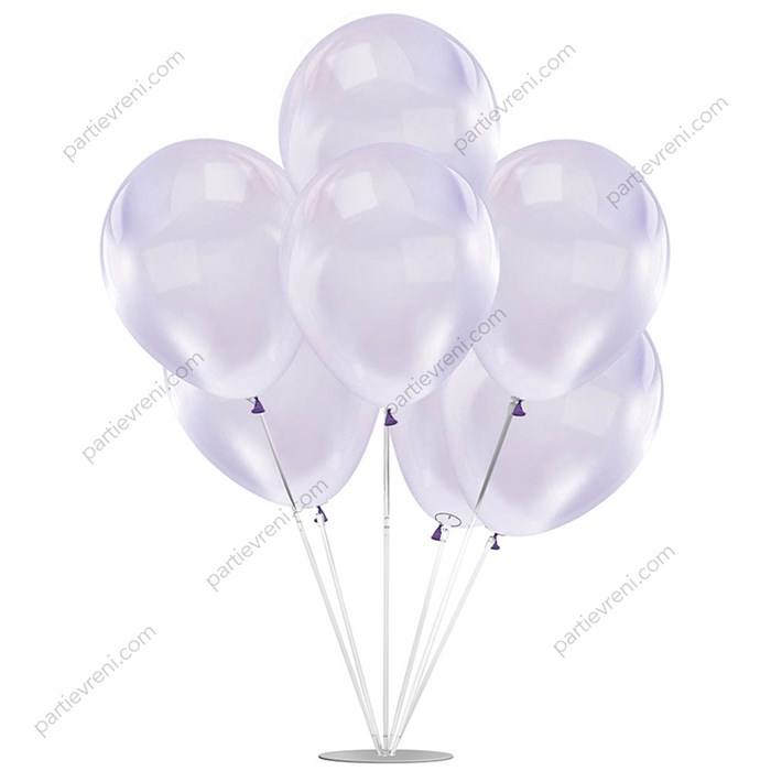 Ayaklı Balon Standı - Mor Şeffaf Balonlu