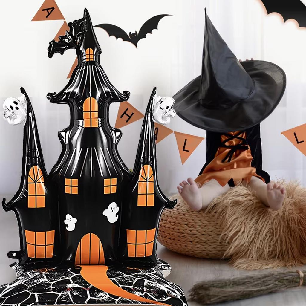 Ayaklı Halloween Şatosu Folyo Balon 150 cm
