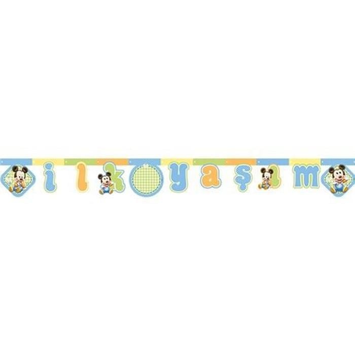 Baby Mickey İlk Yaşım Yazılı Banner 1.8 metre