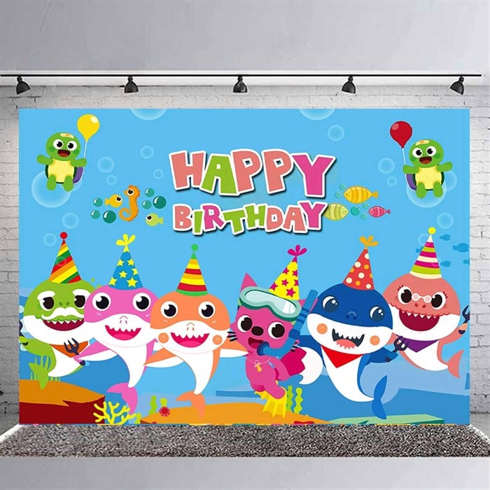 Baby Shark Doğum Günü Branda Afişi 2 - 70 cm - 100 cm
