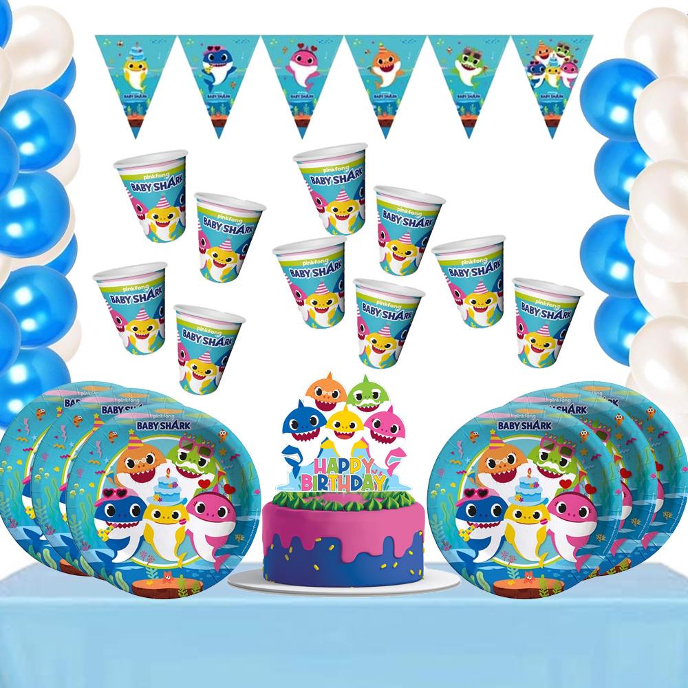 Baby Shark Temalı 8 Kişilik Doğum Günü Seti