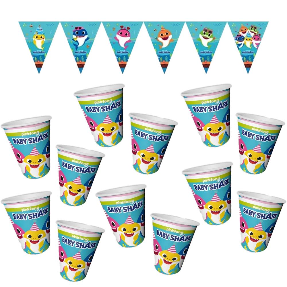 Baby Shark Temalı 8 Kişilik Doğum Günü Seti