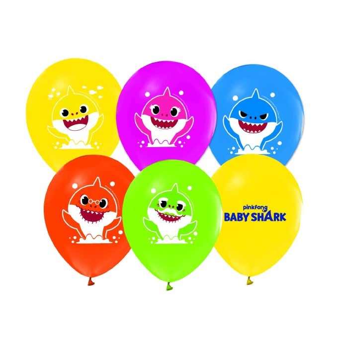 Baby Shark Temalı Doğum Günü Balon - 10 Adet