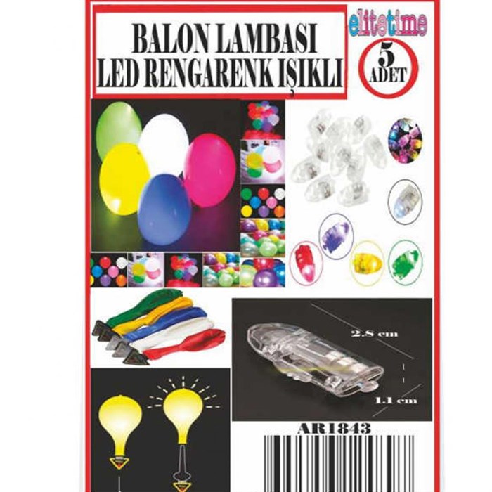 Balon Lambası Led Rengarenk Işıklı 5 li