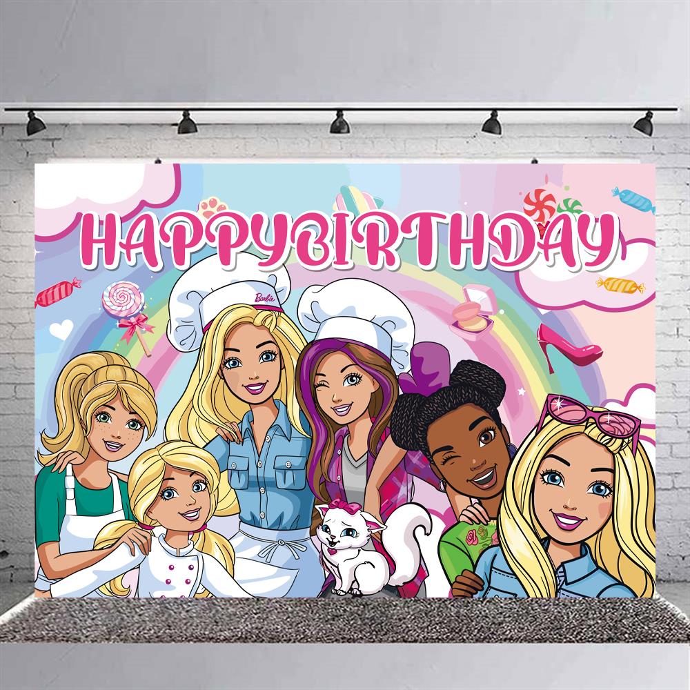 Barbie Konsepti Doğum Günü Branda Afişi