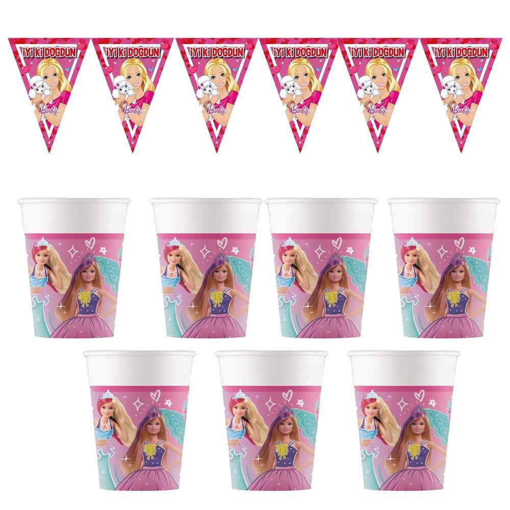 Barbie Temalı 8 Kişilik Doğum Günü Seti