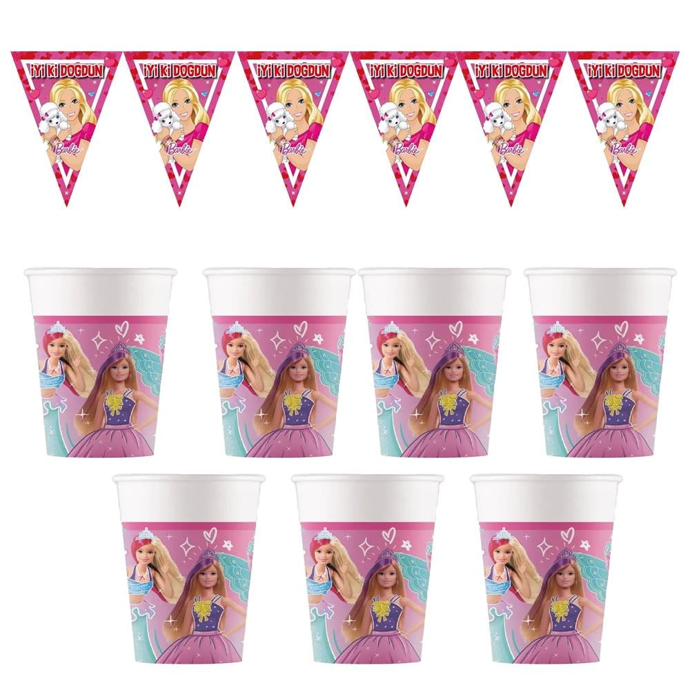 Barbie Temalı 8 Kişilik Doğum Günü Seti
