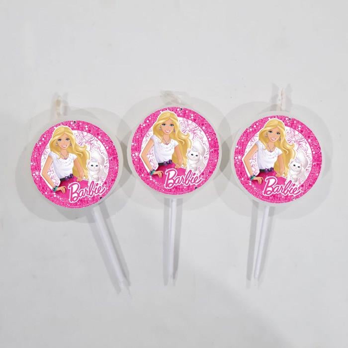Barbie Temalı Mum - 3 Adet