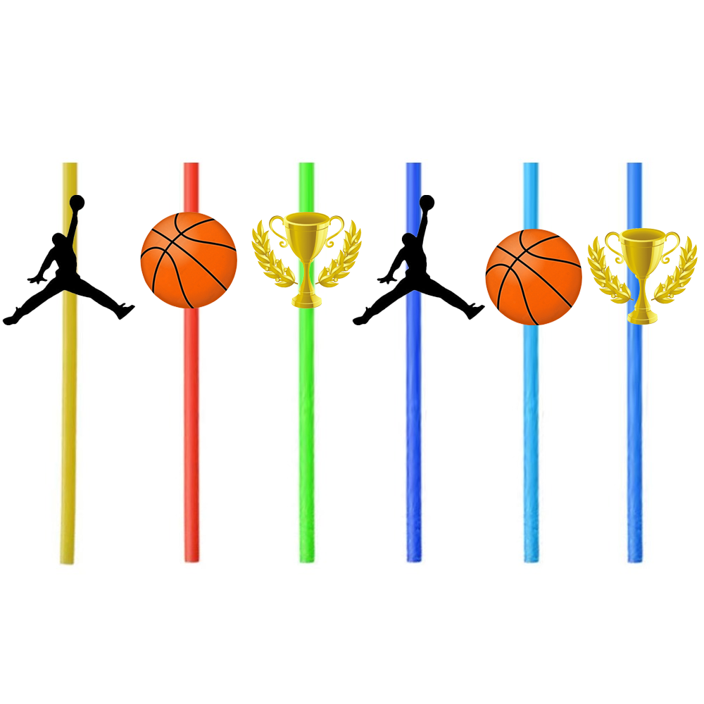Basketbol Temalı 6'lı Pipet