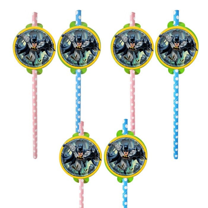 Batman Doğum Günü Temalı Pipet 6 Adet