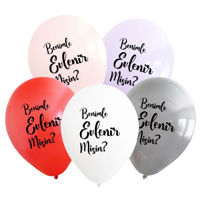 Benimle Evlenir Misin Baskılı Balon 10 Adet