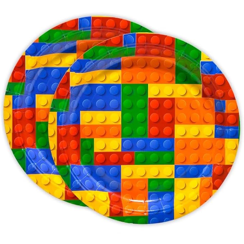 Block Temalı Karton Tabak 8 Adet
