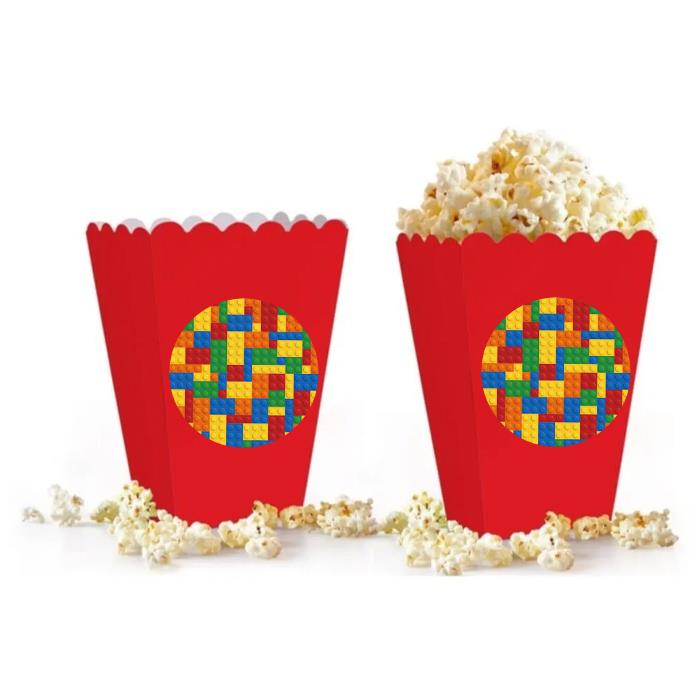Block Temalı Popcorn Mısır Kutusu 5 Adet