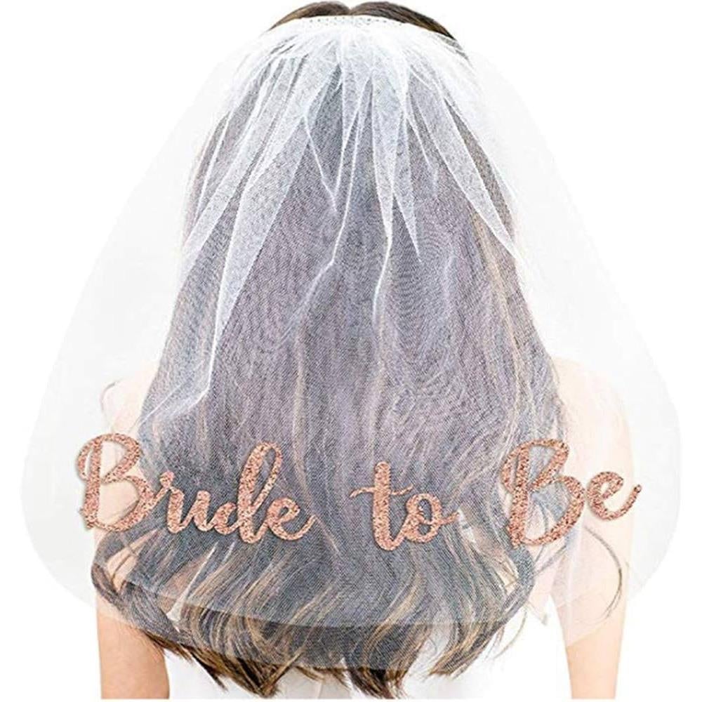 Bride to Be Yazılı Rose Tüllü Duvak