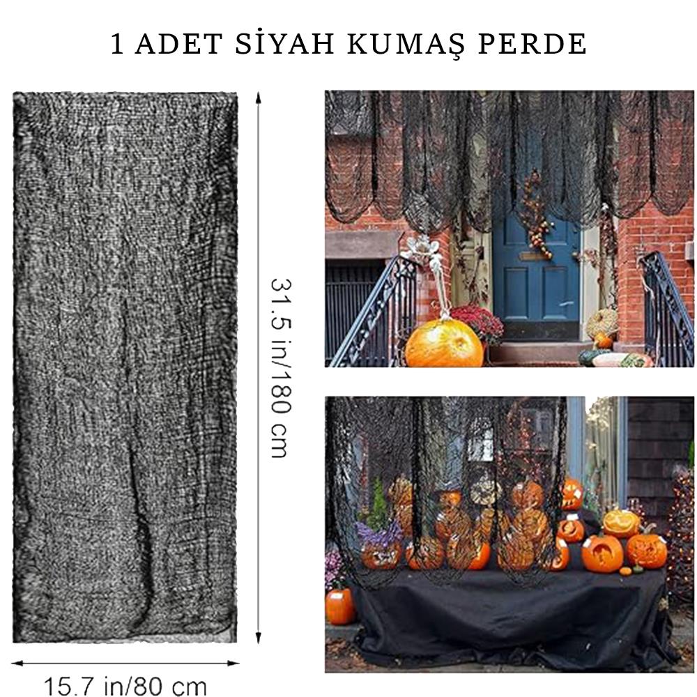 Cadılar Bayramı Siyah Dekor Perde