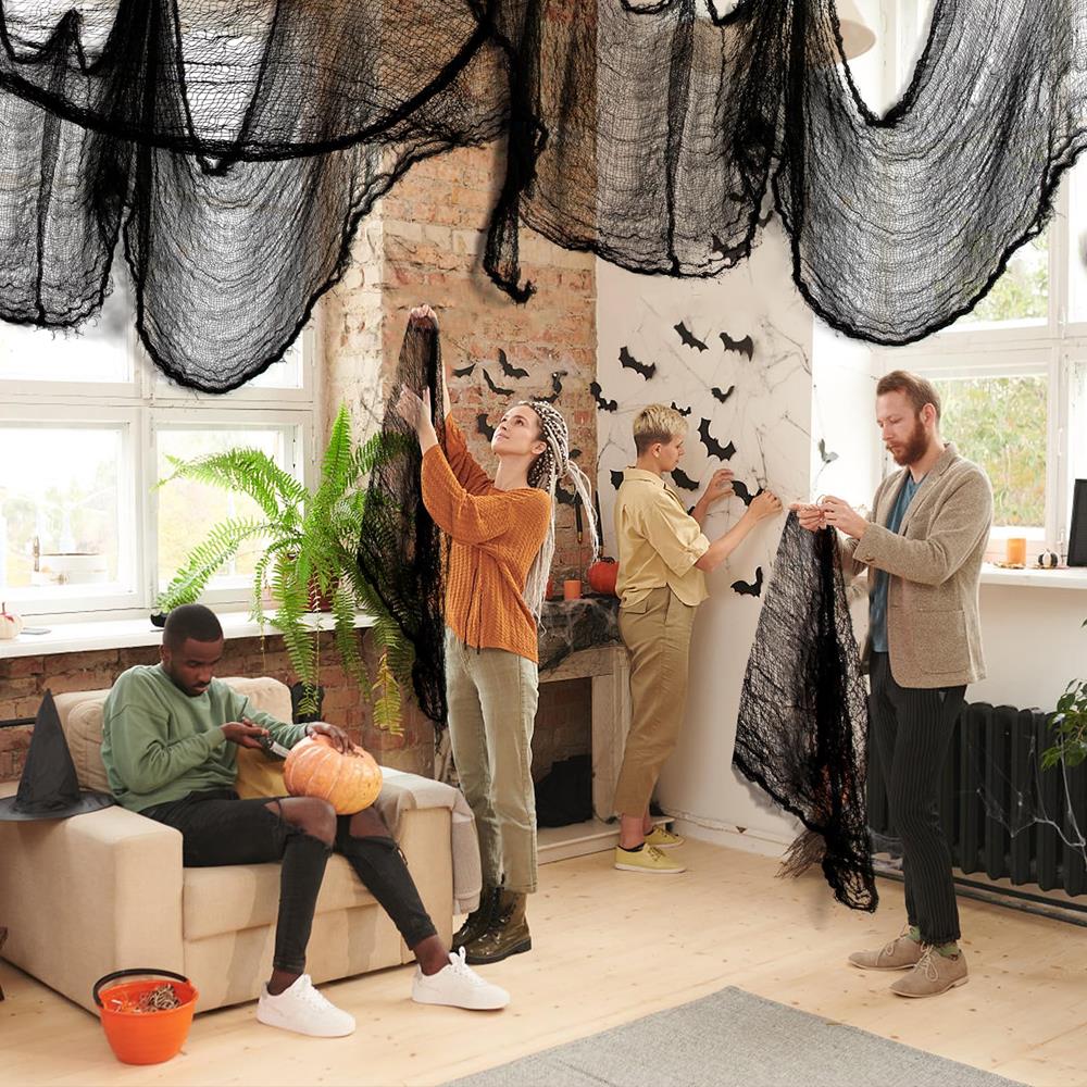 Cadılar Bayramı Siyah Dekor Perde