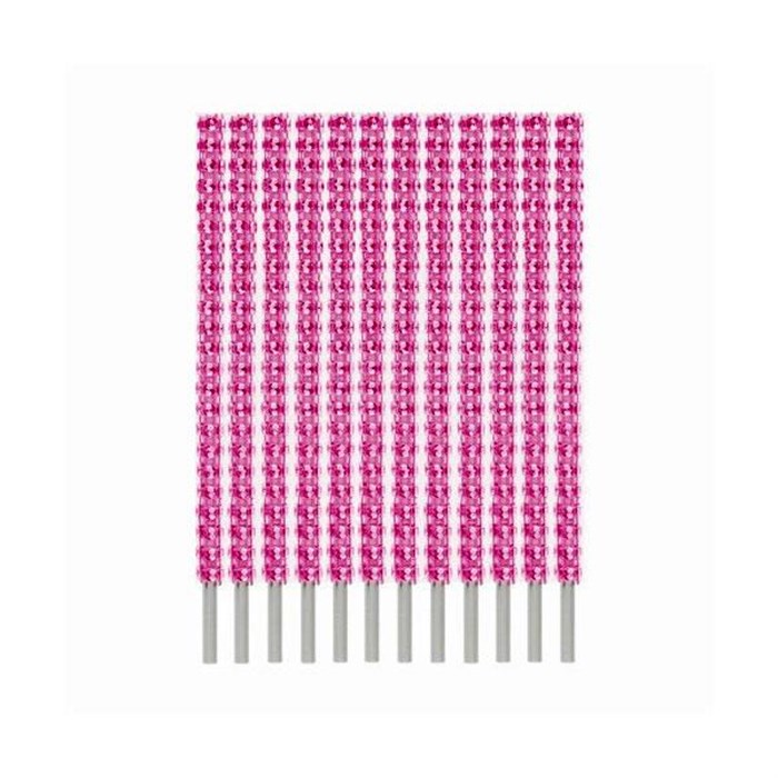 Cake Pops Çubuğu - Fuşya Taşlı - 12 Adet