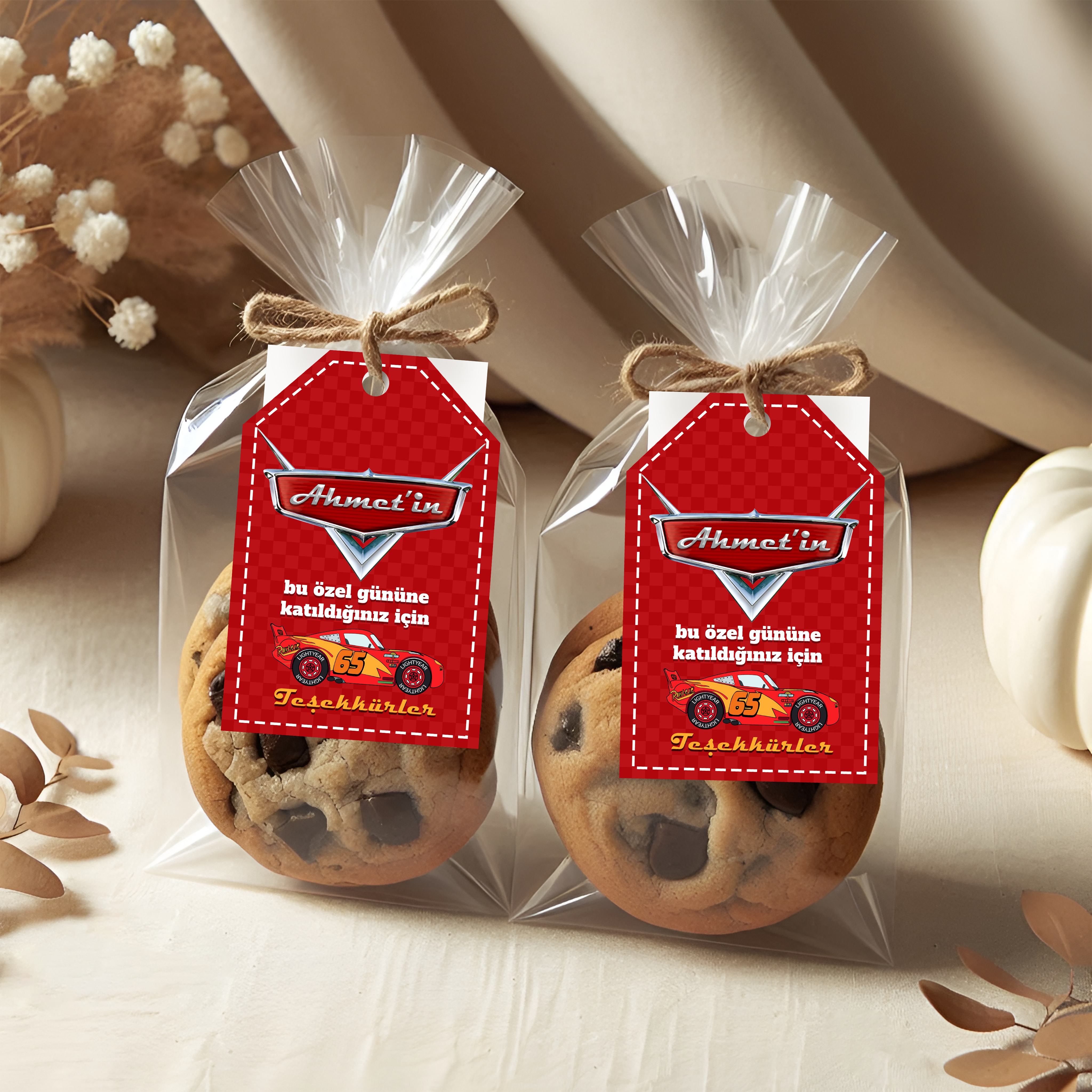 Cars Kişiye Özel Teşekkür Kartı 8'li