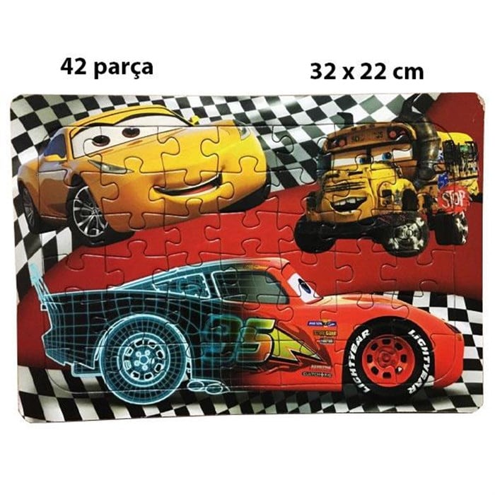 Cars Şişek McQueen Temalı Puzzle Yapboz - 42 Parça