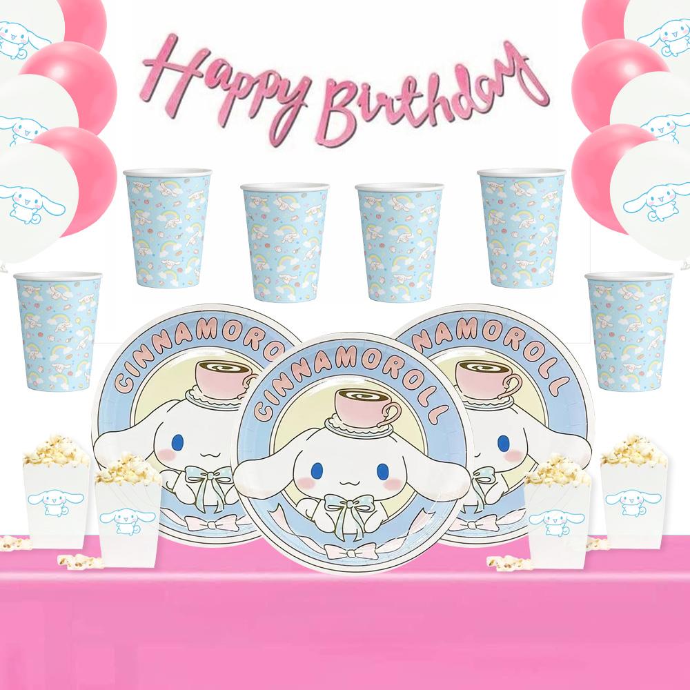Cinnamoroll Temalı Doğum Günü Seti 16 Kişilik