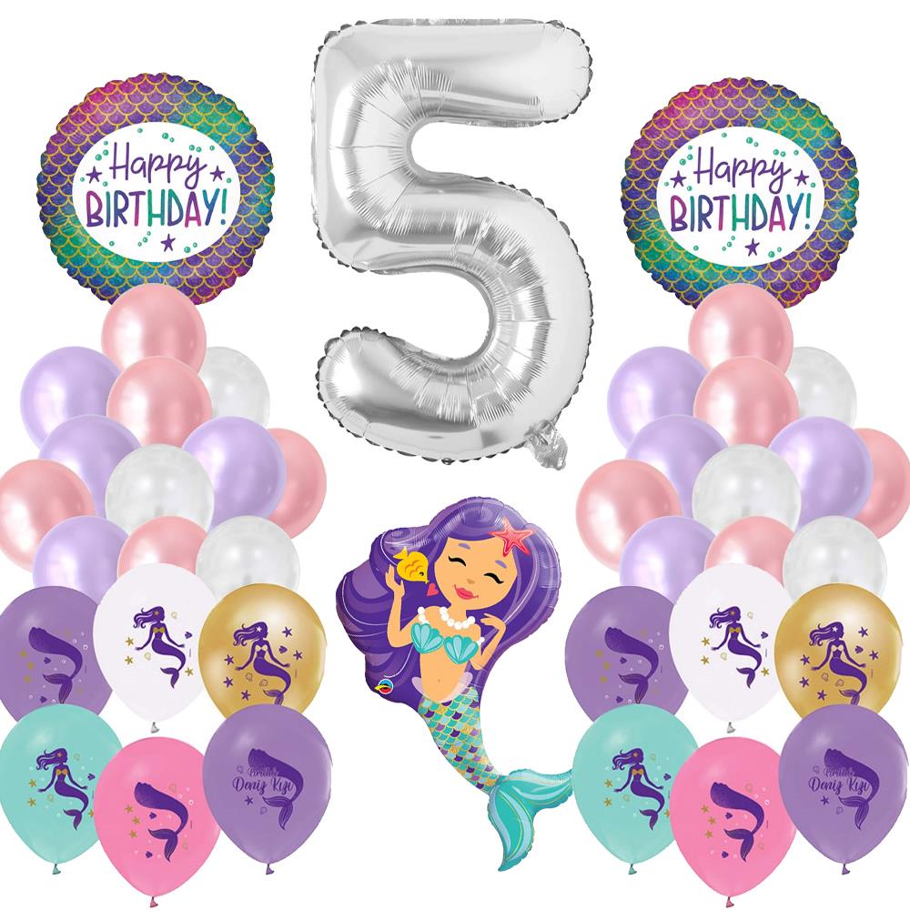 Deniz Kızı Doğum Günü Balon Seti