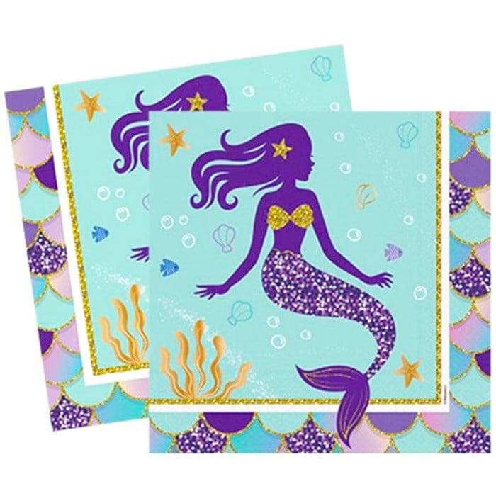 Deniz Kızı Konseptli Peçete - 16 Adet