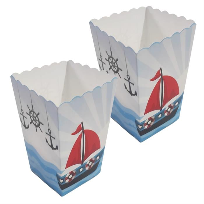 Denizci Temalı Mısır Popcorn Kutusu - 5 Adet