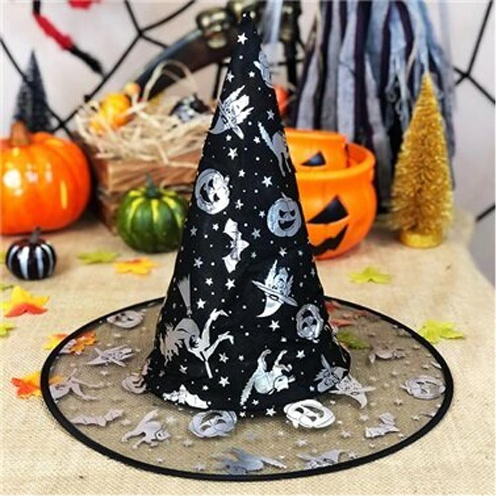 Desenli Gümüş Cadı Şapkası