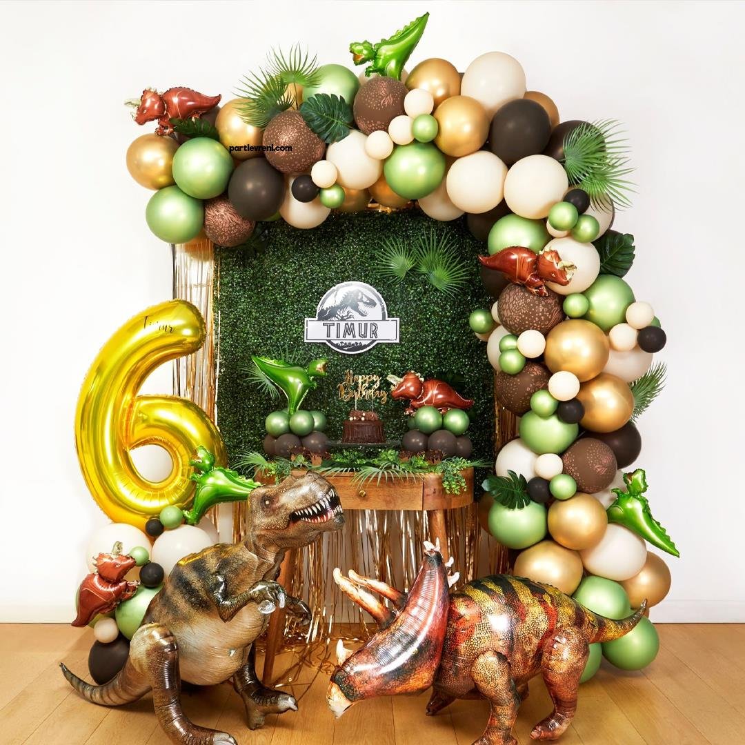 Dinozor Lüks Zincir Balon Seti 5 metre