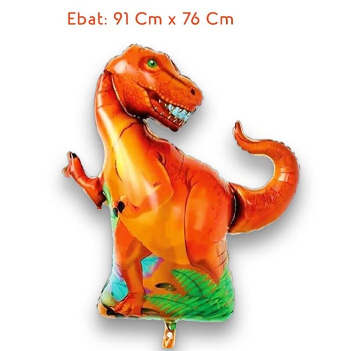 Dinozor Temalı Turuncu Folyo Balon