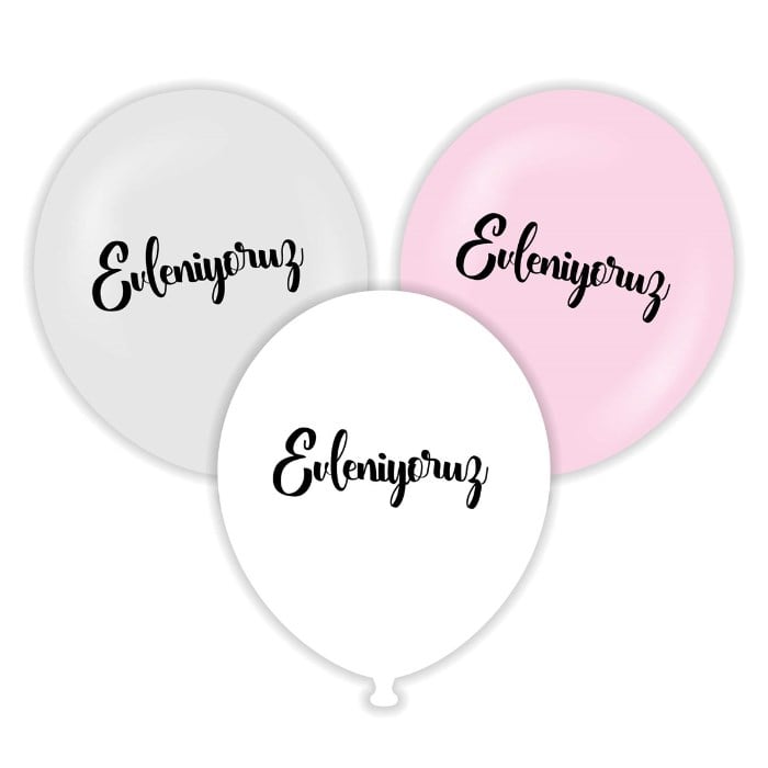 Evleniyoruz Baskılı Balon 10 Adet