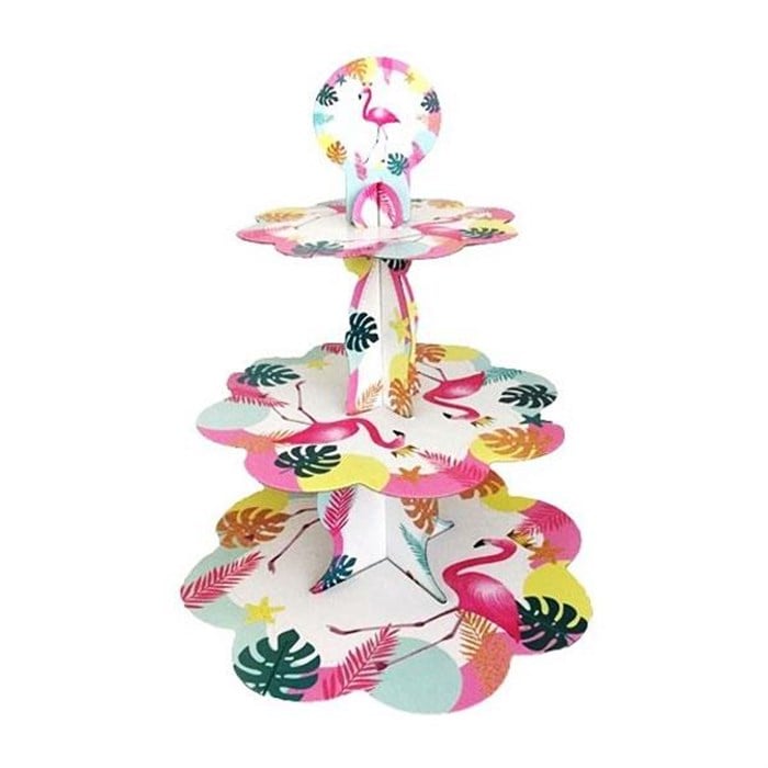 Flamingo Temalı Cupcake Kek Standı