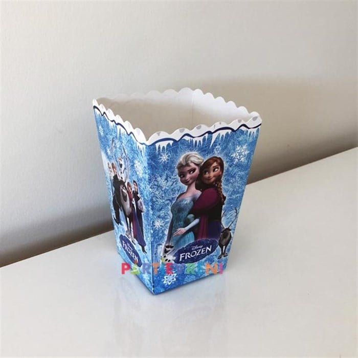 Frozen Doğum Günü Temalı Mısır Popcorn Kutusu - 10 Adet
