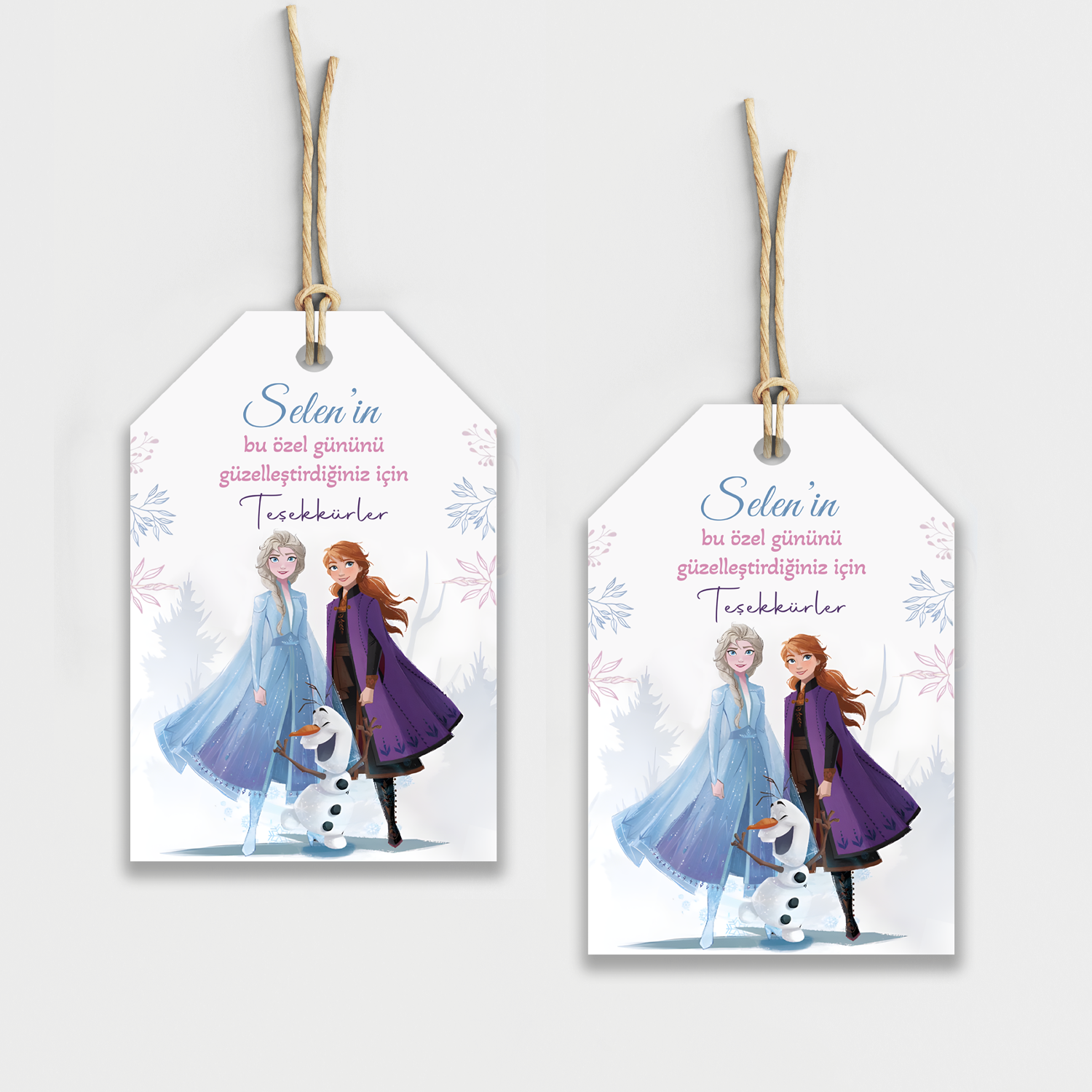 Frozen Kişiye Özel Teşekkür Kartı 8'li