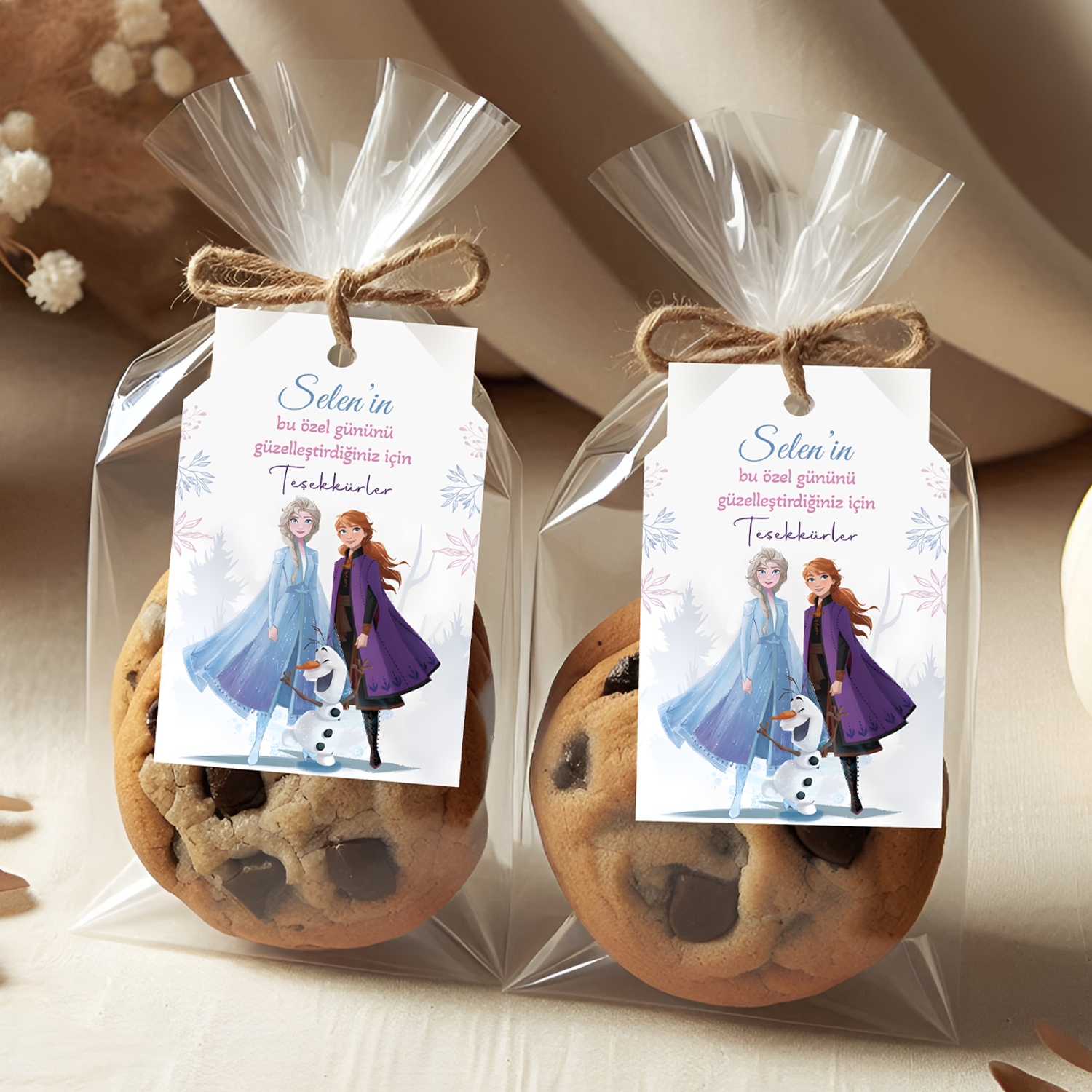 Frozen Kişiye Özel Teşekkür Kartı 8'li