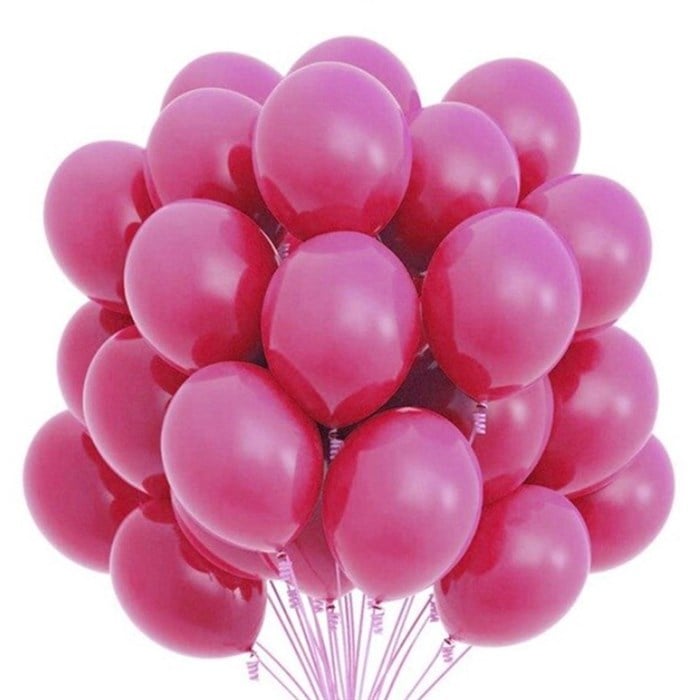 Fuşya Baskısız Lateks Balon - 10 Adet