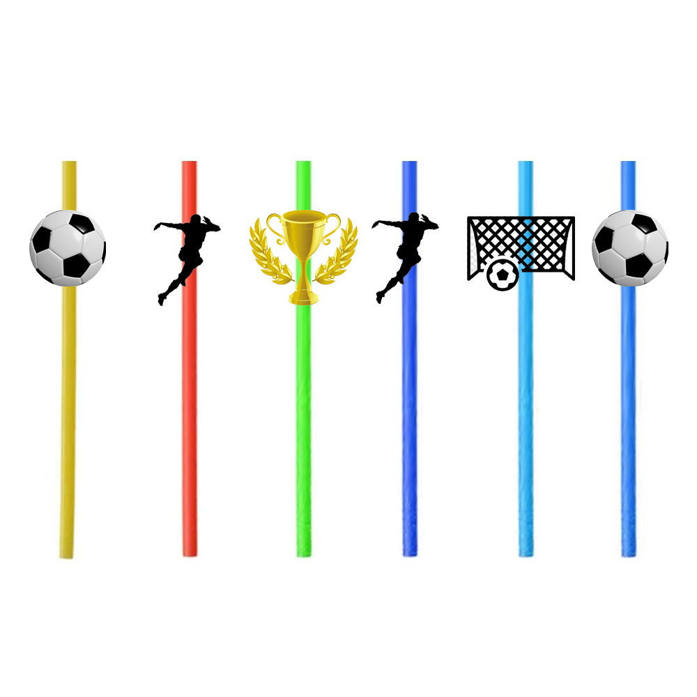 Futbol Temalı 6'lı Pipet