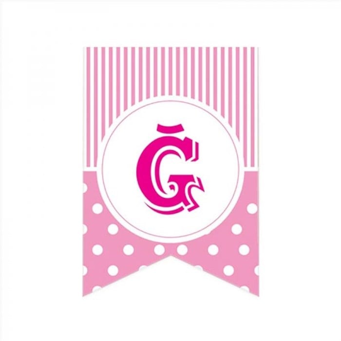 Ğ Harfi Puantiye Pembe Afiş