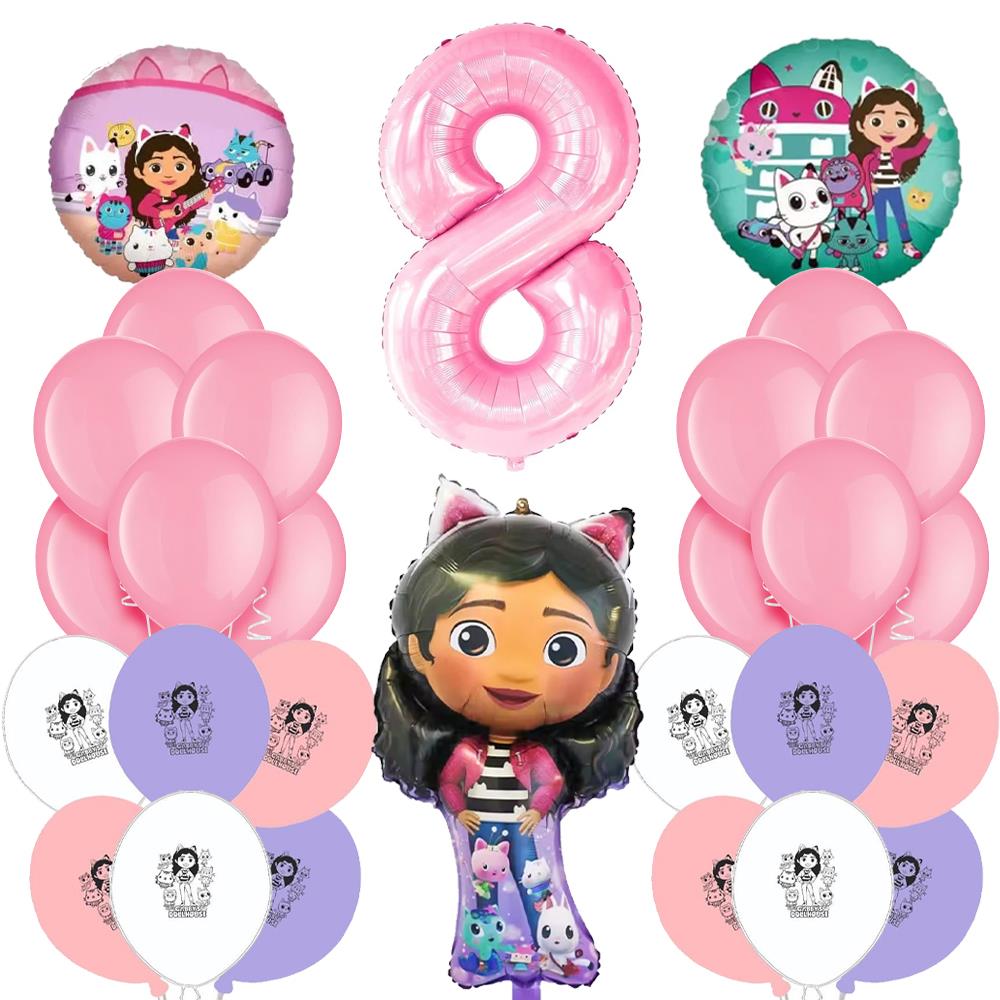 Gabby Dollhouse Doğum Günü Balon Seti