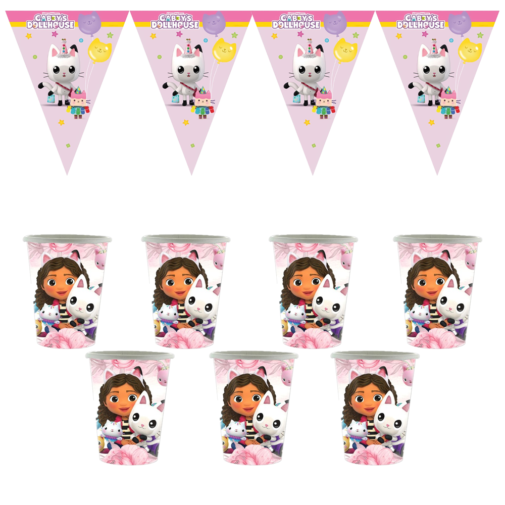 Gabby Hayal Evi Temalı 8 Kişilik Doğum günü Seti