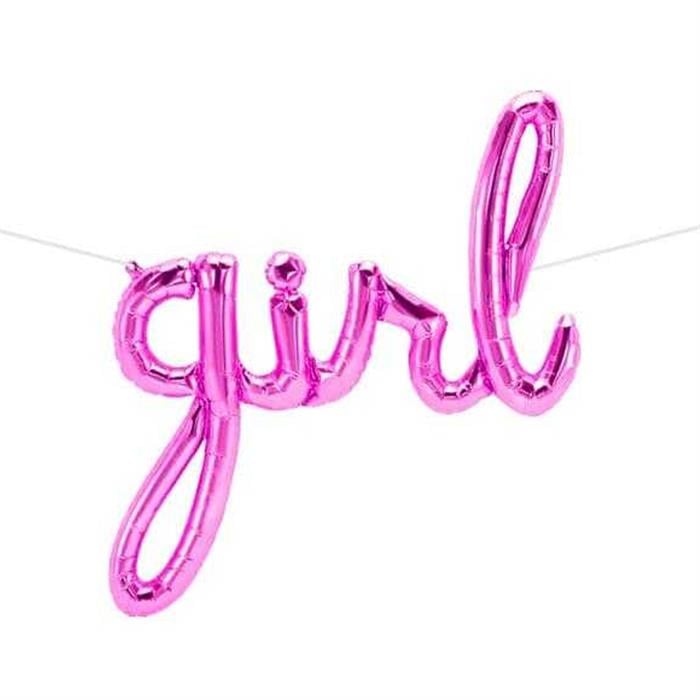 Girl Yazılı Pembe Folyo Balon