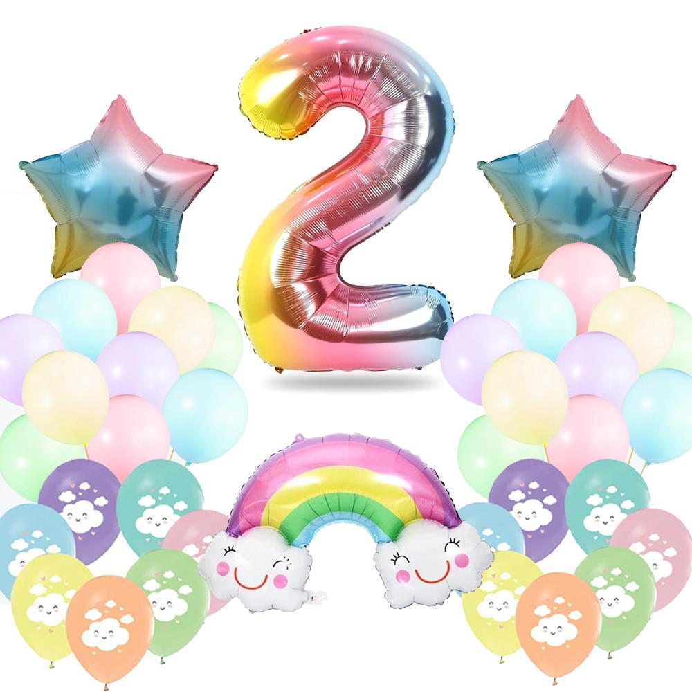 Gökkuşağı Doğum Günü Balon Seti