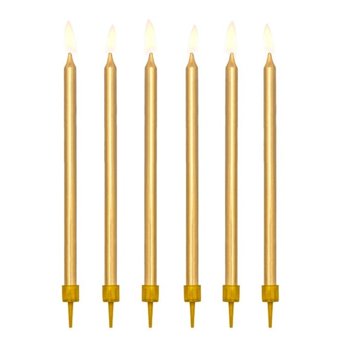 Gold Çubuk Mum - 6 adet