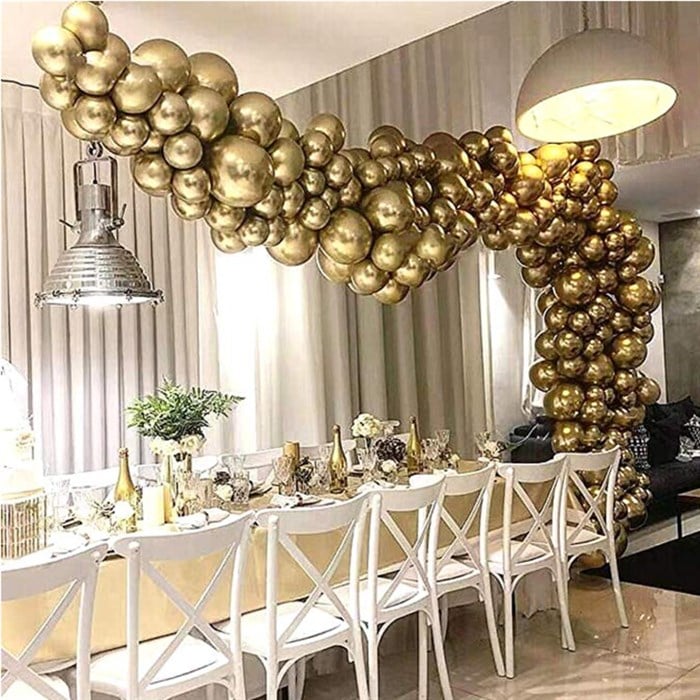 Gold Krom Zincir Balon Seti 