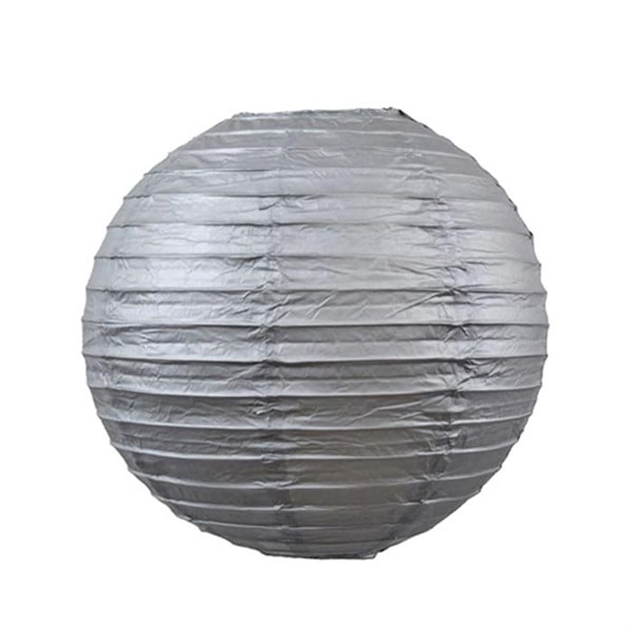 Gümüş Kağıt Japon Fener Süs - 30 cm
