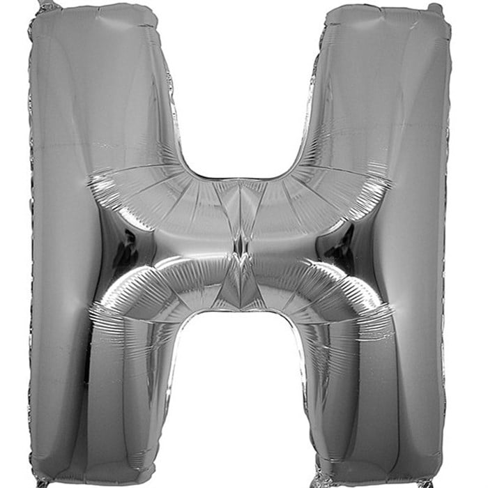 H Harfi Gümüş Folyo Balon 1 Metre